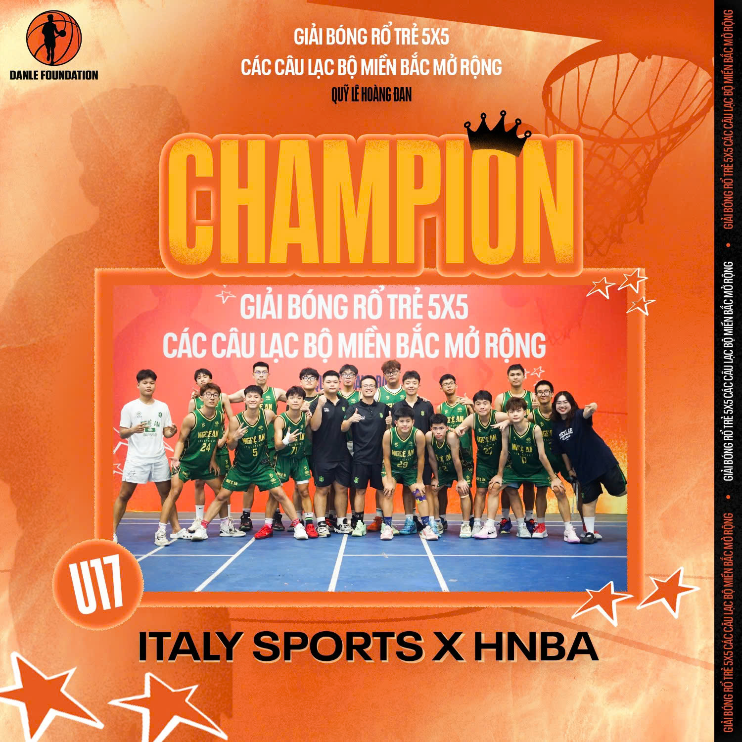 U17 ITALYSPORT X HNBA CHÍNH THỨC LÊN NGÔI VÔ ĐỊCH GIẢI BÓNG RỔ 5X5 CLB MIỀN BẮC MỞ RỘNG – QUỸ LÊ HOÀNG ĐAN 2025